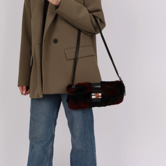 Rare FENDI 2010 Multicolor Rabbit Fur Baguette Shoulder Bag - Picture 11 of 11